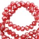 Top Glas Facett Glasschliffperlen 4x3mm rondellen Imperial red-pearl shine coating